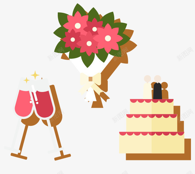 婚礼捧花蛋糕png免抠素材_88icon https://88icon.com 婚庆 婚礼 捧花 浪漫图案 蛋糕