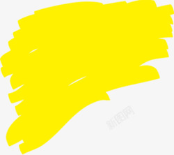 黄色水彩涂鸦标签素材
