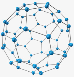 矢量分子模型蓝色纳米分子高清图片