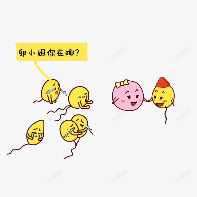 卡通精子和卵子插画png免抠素材_88icon https://88icon.com 健康 卡通 卡通精子 卵子 性主题 插画 漫画 生殖 精子 繁衍