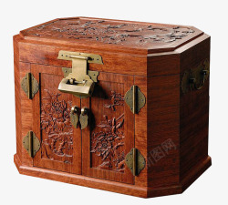 中国风雕刻木质珠宝百宝盒素材