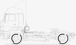 货卡车拖车线描卡车货车矢量图高清图片