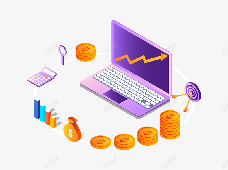 25D金融商务科技立体矢量图ai免抠素材_88icon https://88icon.com 25D商务科技立体 25D金融 数据 矢量图 立体插画 立体金融 笔记本 算术题 网络 表格 计算器 配色