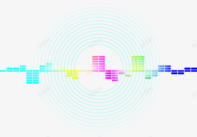彩色科技放射圆圈方块矢量图eps免抠素材_88icon https://88icon.com 圆圈方块 科技 背景图案 装饰 矢量图