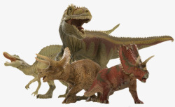 一群各异的恐龙灭绝生物实物素材