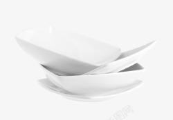 一叠盘子干净的白色小瓷碟子高清图片