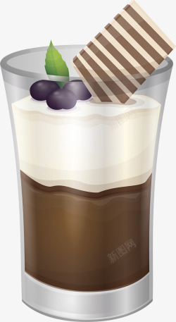 巧克力蓝莓咖啡奶盖素材