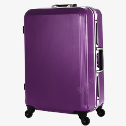 紫色铝框拉杆箱素材