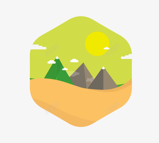 山峰png免抠素材_88icon https://88icon.com APP引导页 卡通风景画 插画 白云