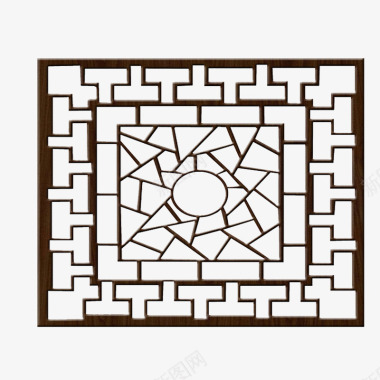精致镂空木雕图标图标