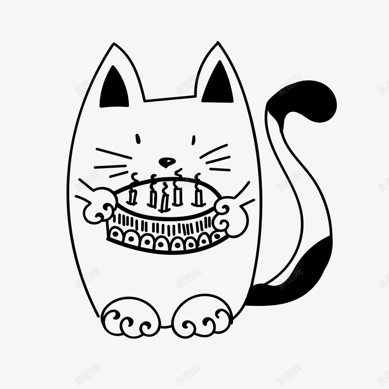 捧蛋糕的猫咪png免抠素材_88icon https://88icon.com 可爱 吹蜡烛 手绘图 猫咪 简笔图 蛋糕