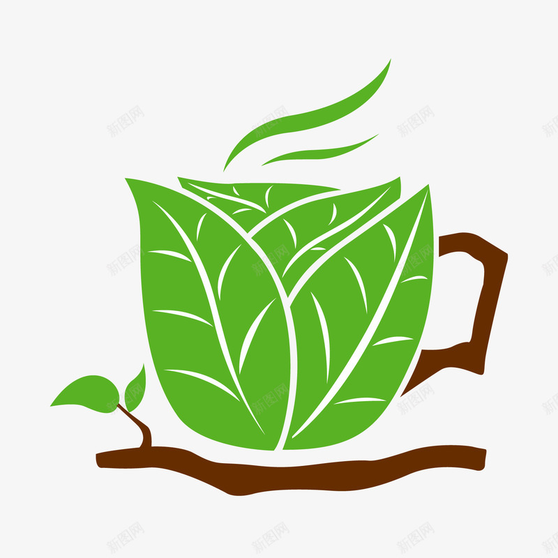 树叶组成的咖啡杯矢量图eps免抠素材_88icon https://88icon.com 树叶组成的咖啡杯矢量素材eps格式矢量咖啡杯树叶 矢量图