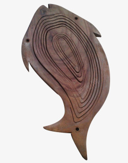 木头雕刻的鱼素材