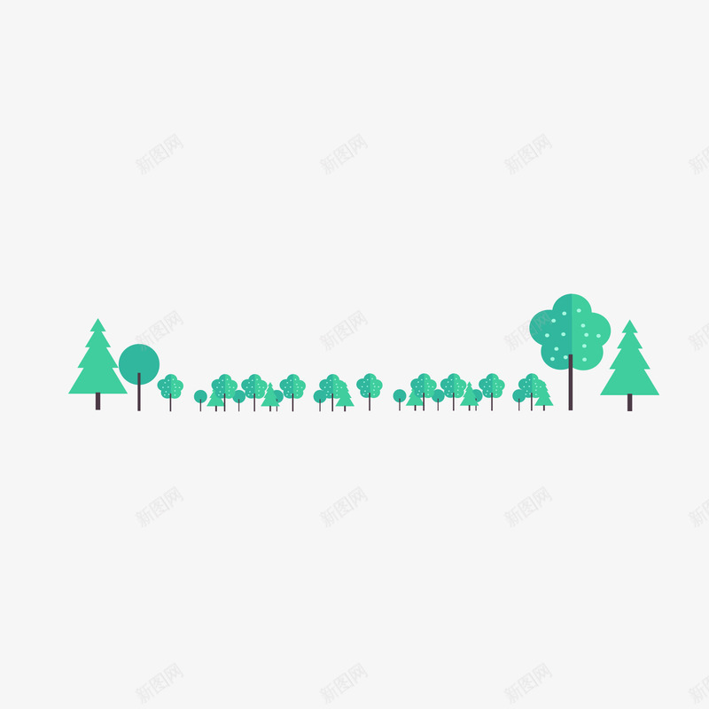 青色的树林png免抠素材_88icon https://88icon.com 手绘 插画 树林 清爽风格 网页