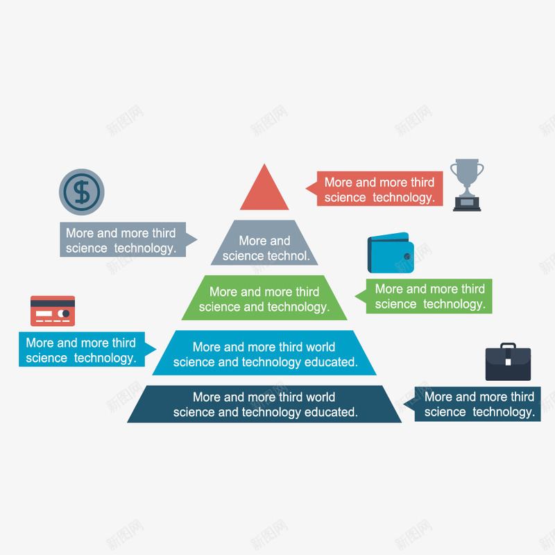 彩色金字塔数据统计png免抠素材_88icon https://88icon.com ppt 分层金字塔 层级关系 层级关系图 彩色 数据 统计