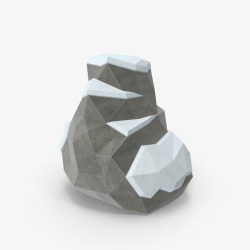 灰色的3D带雪石块素材