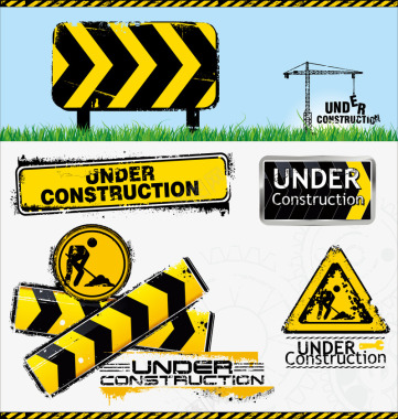 道路png道路施工警示牌子图标图标