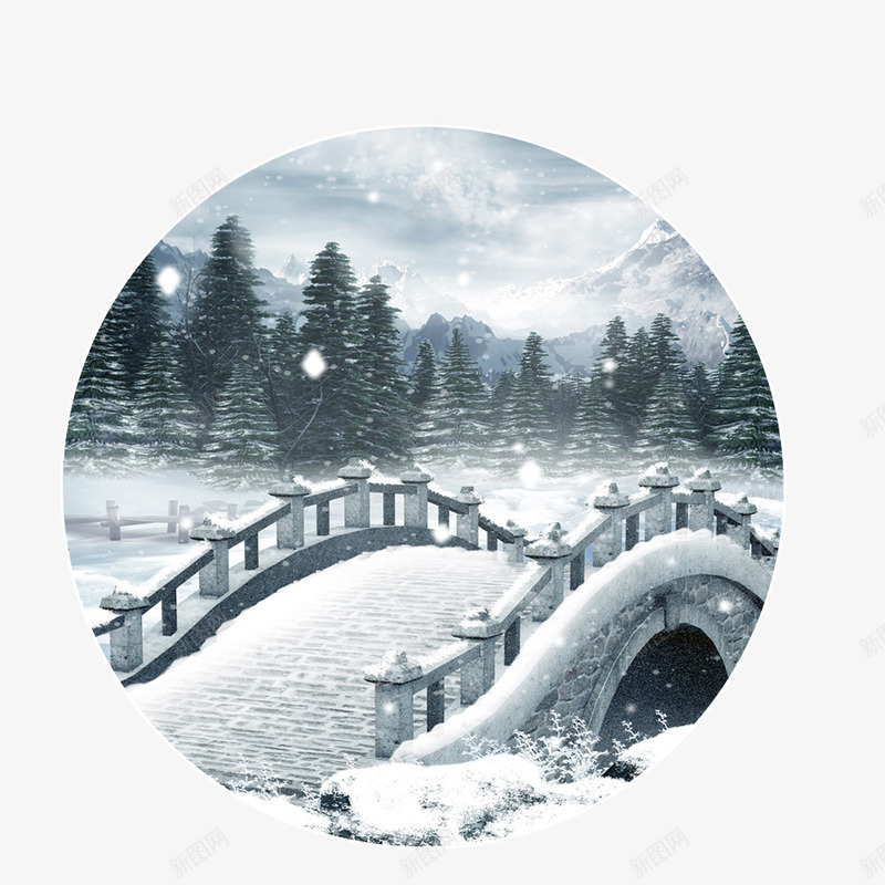 桥边冬季png免抠素材_88icon https://88icon.com 冬季 冰天雪地 寒冷 寒冷冬天 寒冷的冬季 枯枝 树木 桥头 白雪 雪