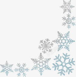 蓝色冰块杯酒新年白色雪花圣诞蓝色渐变边框高清图片