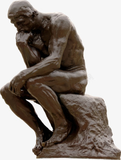 哲学思想者青铜雕塑高清图片