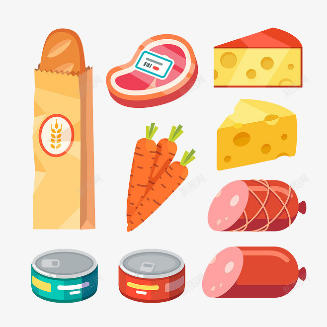 食品png免抠素材_88icon https://88icon.com 手绘 芝士蛋糕 面包