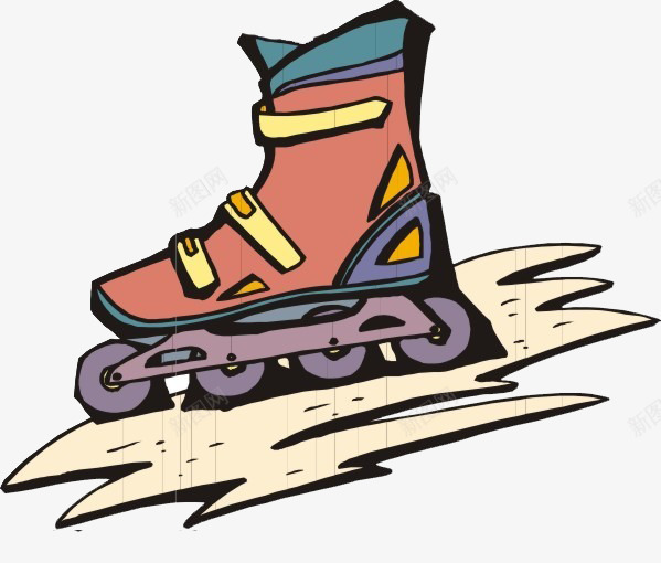卡通轮滑鞋插图png免抠素材_88icon https://88icon.com 休闲娱乐 卡通 插图 轮滑 轮滑鞋