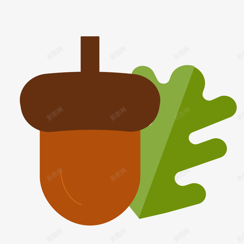 一颗橡子和一片树叶矢量图ai免抠素材_88icon https://88icon.com 小草 成熟的橡果 松鼠 果实 树叶 植物 橡果子 秋天 自然景观 静物 矢量图