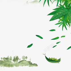 创意粽子端午节柳树叶子高清图片