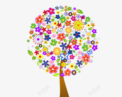 彩虹树png免抠素材_88icon https://88icon.com 彩色 红色 荧光