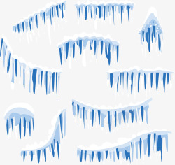 冬天冰碴蓝白色冬天冰锥花纹矢量图高清图片