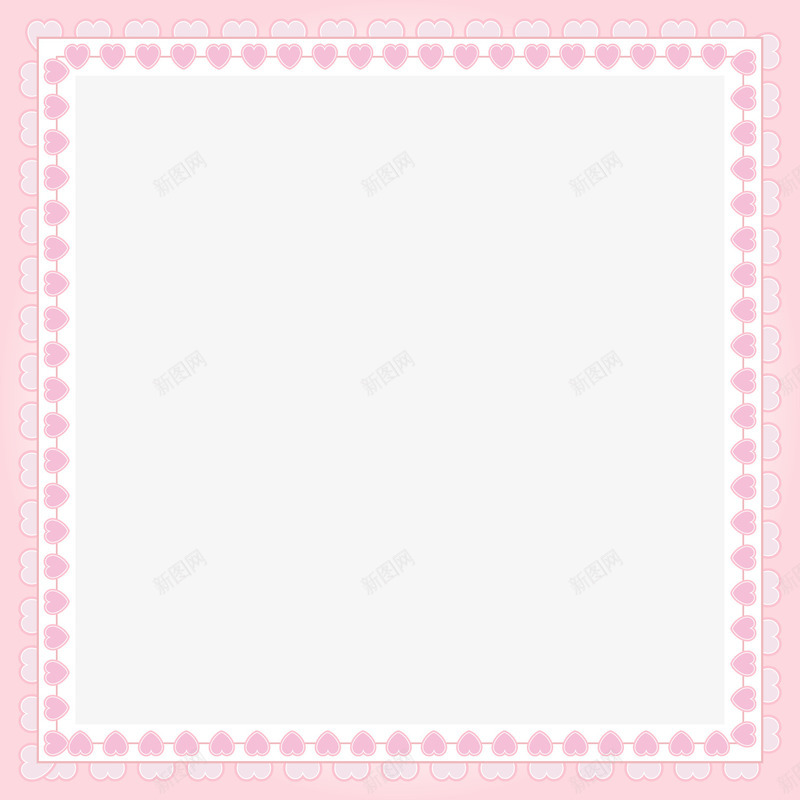 粉色心形装饰方形边框png免抠素材_88icon https://88icon.com 心形装饰边框 方形边框 淡粉边框 相册 相框 粉色边框 素雅框 边框