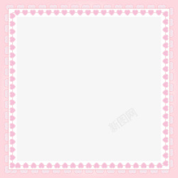 粉色心形装饰方形边框素材