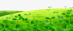 绿色草地绿芽手绘边框纹理素材