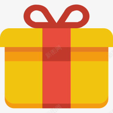 礼物线黄色礼物盒图标图标