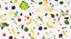 碎花海报蔬菜食物平铺背景高清图片