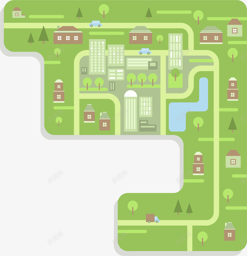 城市规划图png免抠素材_88icon https://88icon.com 城市地图 城市规划 城市规划图 矢量素材 绿化城市 规划图