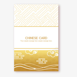 金色线条中国风卡片矢量图素材