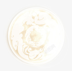 中秋节白色月亮上的花纹素材