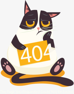 404页面欣赏可爱胖猫咪错误页面矢量图高清图片