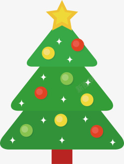 彩色小球圣诞树素材