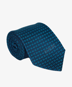 蓝色底h字图案男士领带素材