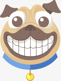 开心的狗狗卡通手绘大笑狗狗高清图片