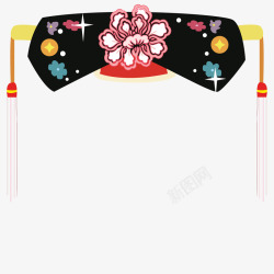 清朝女子旗头装饰图案矢量图素材