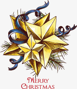 圣诞节手绘五角星矢量图素材
