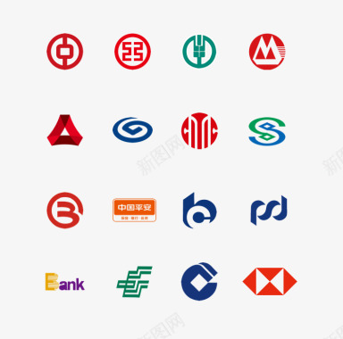 矢量银行银行logo汇总图标图标