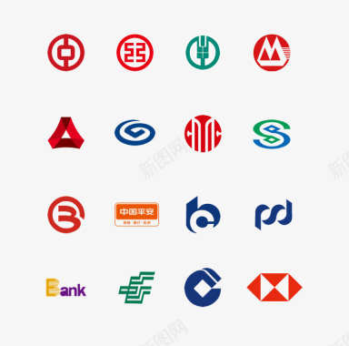 银行取款机银行logo汇总图标图标