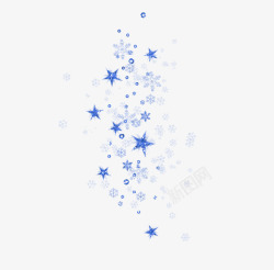 蓝色简约闪耀星星效果元素素材