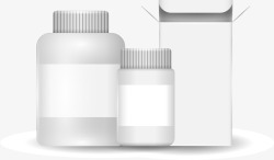 白色塑料瓶矢量图素材