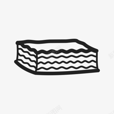 矢量矢量线条方形蛋糕图标图标