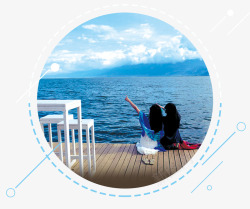 银川旅游展架海边风景高清图片